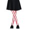 Candy Cane Striped Tights – Red and White Diagonally Striped Nylon Stretch Pantyhose Stocking Accessories for Every Day Attire and Costumes for Teens and Children's